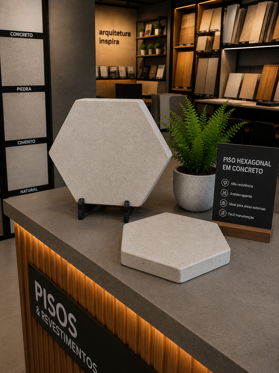 Piso Hexagonal Concreto